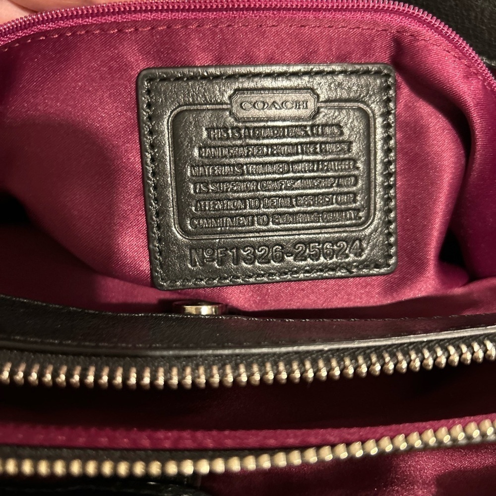 COACH Madison Kimberly Carryall Black Signature Canvas Leather Silver VGC - Picture 12 of 13